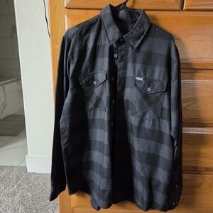 DIXXON Black and Gray Checkered Shirt Jacket
